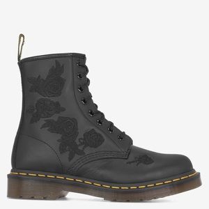 Dr Martens 1460 Vonda Mono Embroidered Rose Combat Boots